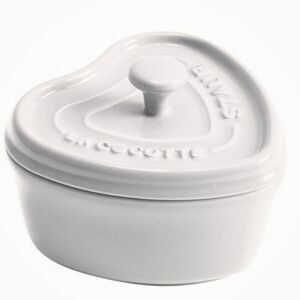 Staub Ceramic Covered Heart Baking Dish- White
